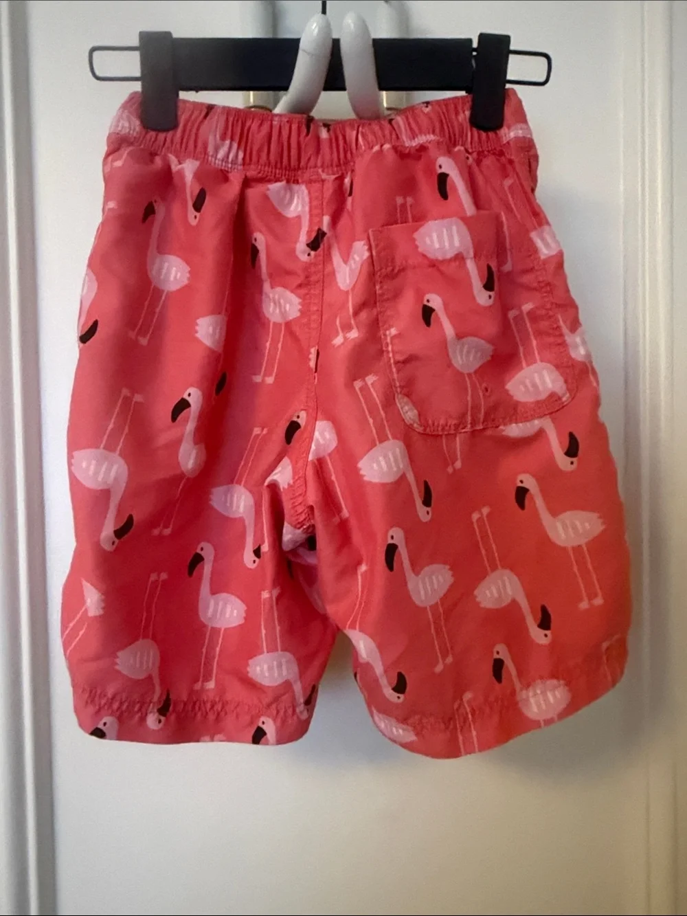 Kids Flamingo Print Swim Shorts - Pink Coral